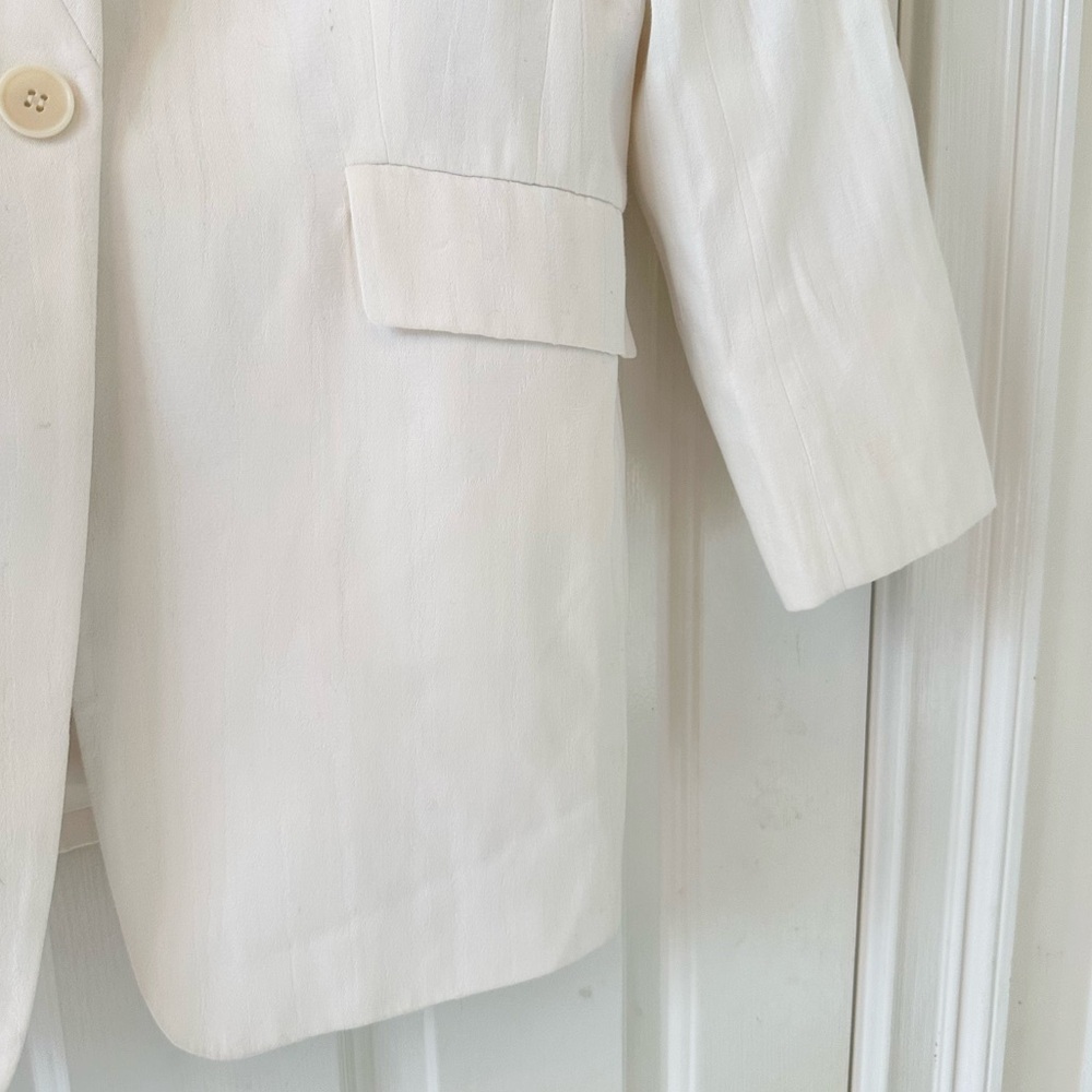 Lafayette 148 New York Blazer - Cream / White - Picture 5 of 8